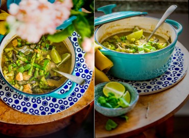 zielone curry z łososiem